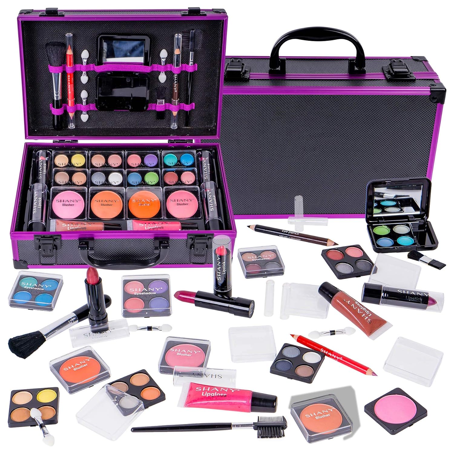 251102113657728_1 SHANY Carry All Makeup Train Case with Pro Teen Makeup Set, Makeup Brushes, Lipsticks, Eye Shadows, Blushes, and more - Leopard - Image 1